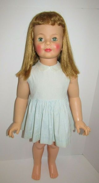 Vintage Doll Ideal PATTI PLAYPAL Blonde Curly Bangs Dress 35” 1959 - 60s 2