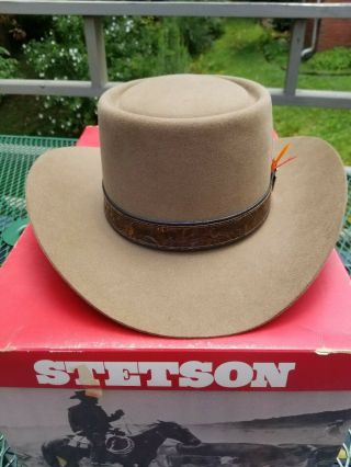Vintage Stetson Man Hat Hi Roller 3x Xxx Beaver - 7 3/8 - Box