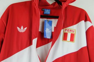 Adidas Vintage Peru Track Jacket Red & White Medium Mens 3