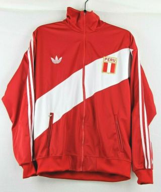 Adidas Vintage Peru Track Jacket Red & White Medium Mens 4