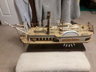 Vintage Mississippi Paddlewheel Steamboat Wooden Riverboat Size 6 " X 11 " X 21 "