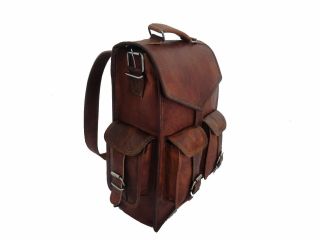 Mens Soft Leather Vintage Laptop Backpack Rucksack Messenger Satchel Bag