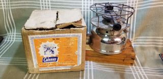 1965 Chrome Vintage Coleman 500 Sportmaster Stove With Box