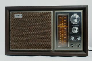 Vintage Sony 2 Band Am - Fm Radio Model Icf - 9550w High Fidelity Sound Brown