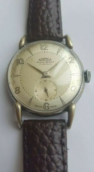 Vintage 1940s/50s Mens Roamer Dress Style Watch Serviced Cal.  Mst 352