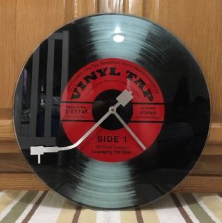 Record Player Glass Clock Vinyl Microphone Fender Guitar Pick Amp Vintage Style