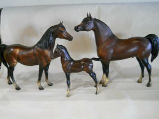 Vintage Traditional Breyer Horse,  Bay Proud Arabian Family: Stallion,  Mare,  Foal