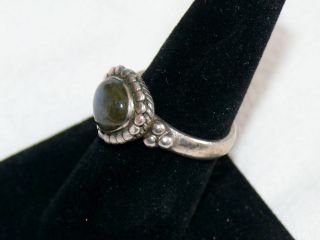 Vintage Sterling Silver 925 Labradorite Ring Size 7.  5 Triangle 6.  62 Grams 2