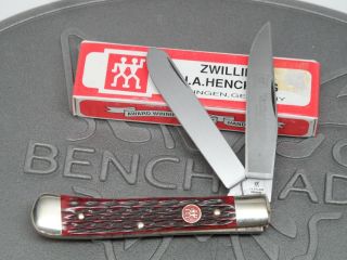 Vintage Zwilling J.  A.  Henckels Hk 5 - B Red Bone Trapper Solingen Germany Knife