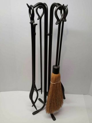 Pilgrim Fireplace Tool Set | Vintage Forged Iron | 4 - Piece Fireplace Tools 28 "