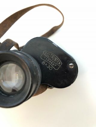 Vintage Carl Zeiss Jena Deltrintem 8x30 German Field Binoculars WITH CASE 4