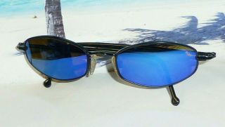 Revo H2o 3012 Polarized Blue Mirror Black Frame Vintage Sunglasses Case