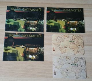 3 Vintage Rolex Gmt - Master Booklets & 2 Rolex Calendar Cards