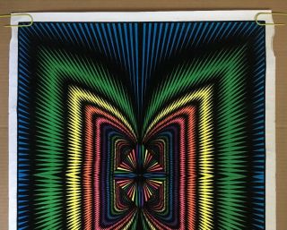 OP Butterfly Vintage Blacklight Poster Velvet Pin - up 1970 ' s Psychedelic Lines 2