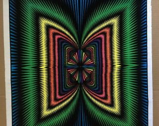 OP Butterfly Vintage Blacklight Poster Velvet Pin - up 1970 ' s Psychedelic Lines 3