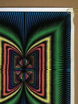 OP Butterfly Vintage Blacklight Poster Velvet Pin - up 1970 ' s Psychedelic Lines 6