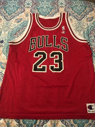 Euc Vintage Michael Jordan Chicago Bulls Jersey By Champion Size 48 Xl