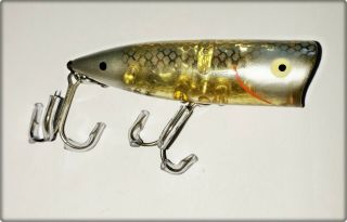 Rare Color Heddon 9540 Chugger Spook Gold Flash Shad,  Silver Scales