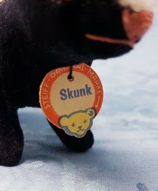 Rare Vintage Steiff Skunk 3.  9 