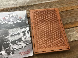 Vintage Tex Shoemaker Natural Brown Basketweave Police Ems Notebook Holder