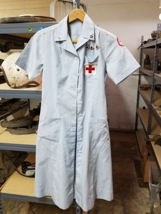 Vintage American Red Cross Uniform Named With Pins And Patches