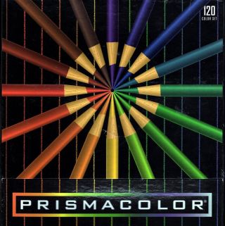 Vintage 120 Prismacolor Thick Soft Core Pencils In 1997 Easel Box Factory -