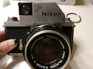 Nikon F Camera Vintage Serial 6505952,  Nikkor F - 50mm Lens Auto 1.  4 No.  342398