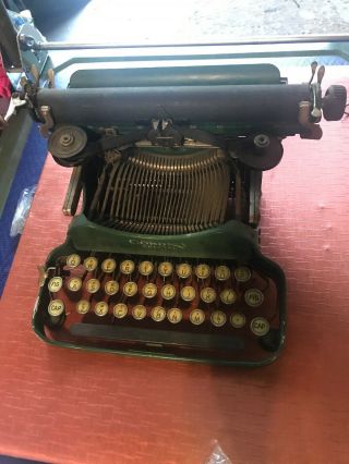 Green Corona Special No.  3 Typewriter Portable Standard Folding Antique Vtg