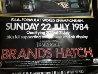 Vintage F1 Grand Prix 1980s Gp Brands Hatch Posters