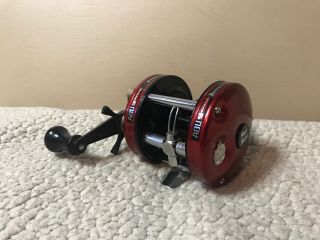 Vintage Abu Garcia 5600 Al Ambassadeur Baitcasting Fishing Reel Bait Caster Red