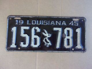 Vintage 1945 Louisiana Pelican License Plate 156 - 781