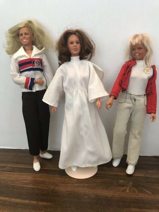 3 Vintage 1970’s Dolls Kenner Bionic Woman Action Figure/ Dusty / Princess Leia