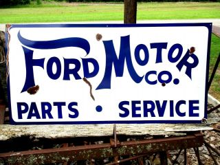 Hand Painted Antique Vintage Old Style Ford Motor Co Cars Gas 18x36 Sign