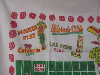 Vintage 1950 ' s Las Vegas Casino Hotel Souvenir Tablecloth Linen Golden Nugget 3