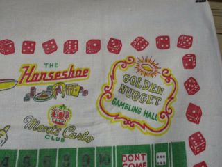 Vintage 1950 ' s Las Vegas Casino Hotel Souvenir Tablecloth Linen Golden Nugget 5