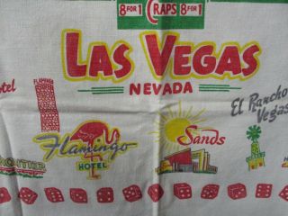 Vintage 1950 ' s Las Vegas Casino Hotel Souvenir Tablecloth Linen Golden Nugget 7