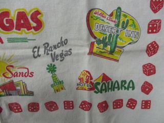 Vintage 1950 ' s Las Vegas Casino Hotel Souvenir Tablecloth Linen Golden Nugget 8