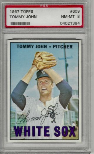 1967 Topps Tommy John 609 Psa 8 Extremely Rare Last Card In The Set