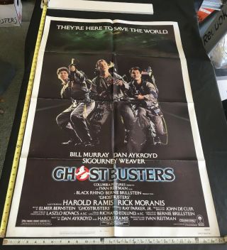 Vintage Rare 1984 Ghostbusters Litho Theater Movie Poster 1 - Sh Nss