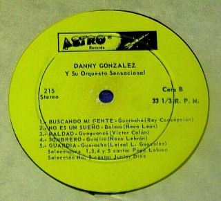 Rare Latin Salsa Guaguanco LP: Danny Gonzalez Y Su Orquesta Sensacional - Same 4
