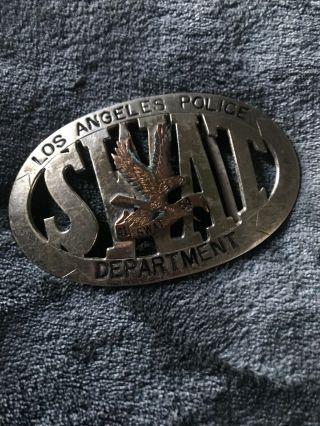 Rare Vintage Los Angeles Police Department Swat Silver Belt Buckle