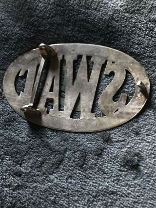 Rare Vintage Los Angeles Police Department SWAT Silver Belt Buckle 4