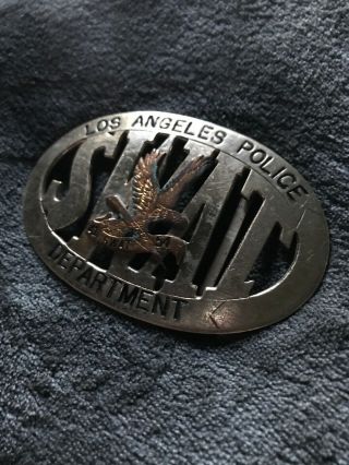 Rare Vintage Los Angeles Police Department SWAT Silver Belt Buckle 6