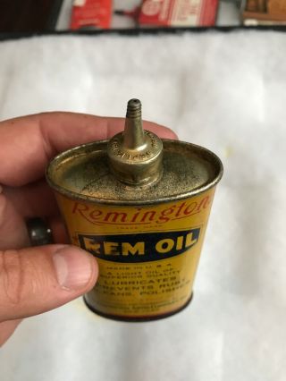Vintage Handy Oiler Gun Oil Can Tin Lead Top Remington Rem Oil Household Oil 2