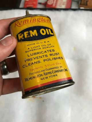 Vintage Handy Oiler Gun Oil Can Tin Lead Top Remington Rem Oil Household Oil 3