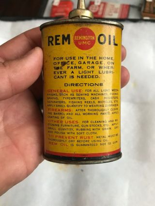Vintage Handy Oiler Gun Oil Can Tin Lead Top Remington Rem Oil Household Oil 5