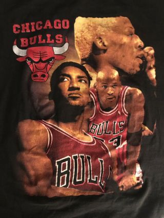 Vtg 1990’s Chicago Bulls Trip Jordan,  Rodman & Scottie Pippen Xl