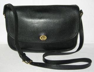 Coach Vintage Black Leather Cross Body Messenger City Bag Shoulder Bag 9790