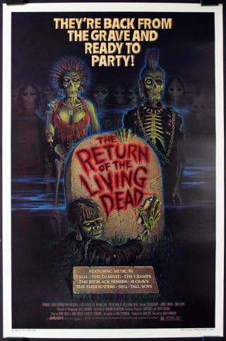 Return Of The Living Dead Rare 1985 Rolled One Sheet Movie Poster Sharp