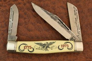 Vintage Limited Edition Usa Made 200th Marine Anniversary Stockman Knife (6084)